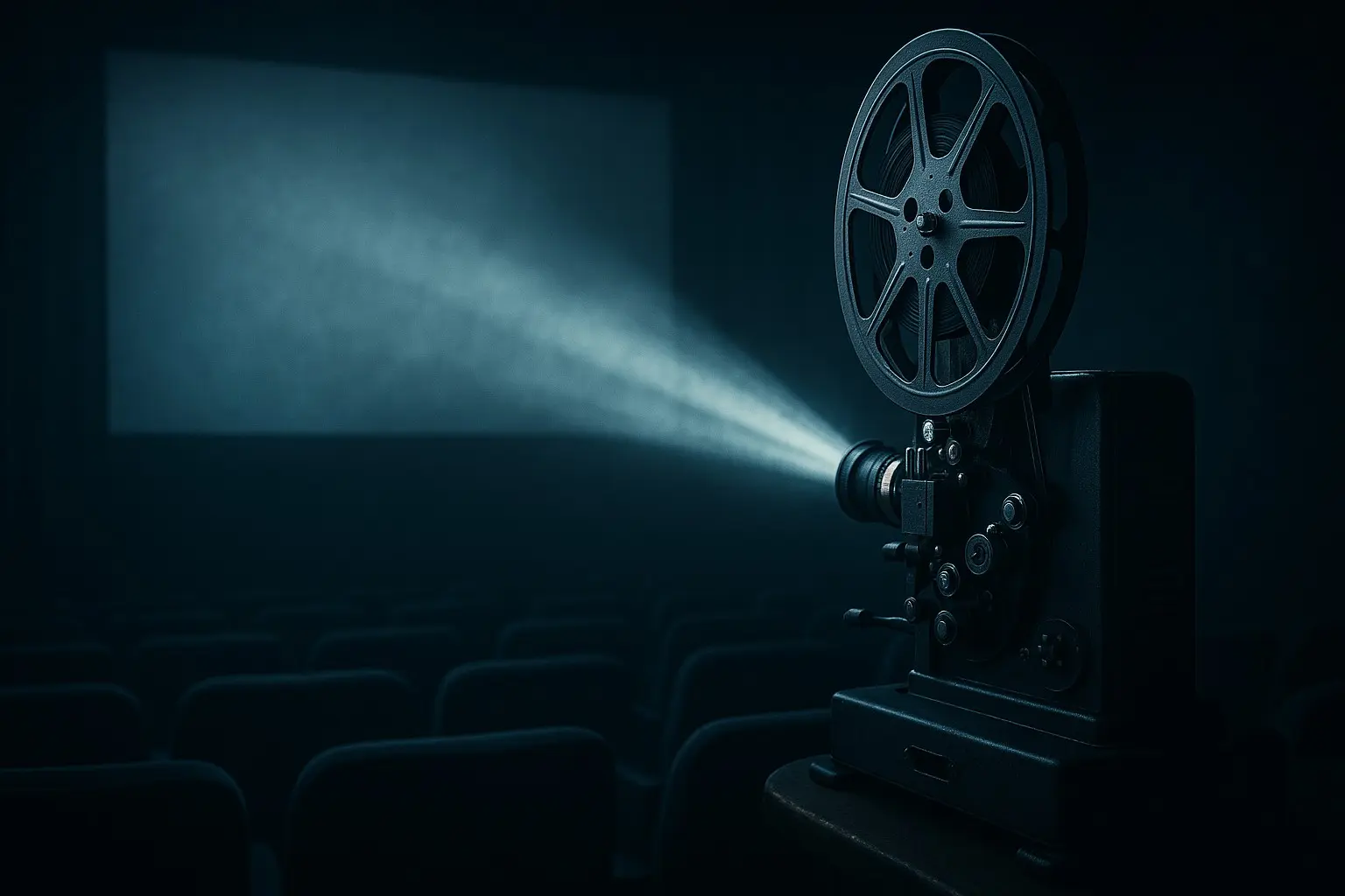 Projecteur de cinéma dans une salle sombre